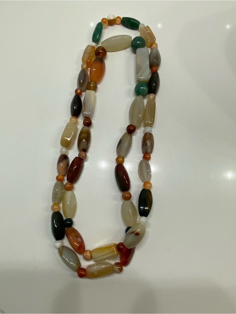 Multi-Color Boho Vintage Beggar Bead Agate Necklace - Women Jewelry - Picture 7 of 7